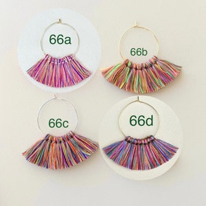 86 Tassel Colors/ Small Tassels/ 1.6 Hoops/ Gold Hoops/ Silver Hoops/Tassel Earring/ Colorful Earrings/ Hoop Earrings/ Handmade/ Gift image 3
