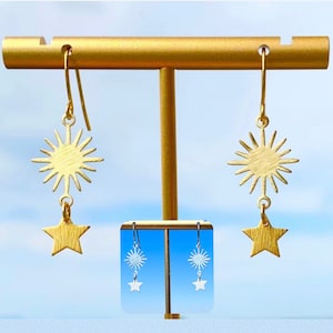Starburst Earrings/ Silver Earrings/ Gold Earrings/ Celestial Earrings/ Sunburst Earrings/ Star Earrings/ Gift