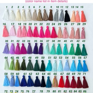 86 Tassel Colors/ Small Tassels/ 1.6 Hoops/ Gold Hoops/ Silver Hoops/Tassel Earring/ Colorful Earrings/ Hoop Earrings/ Handmade/ Gift image 7
