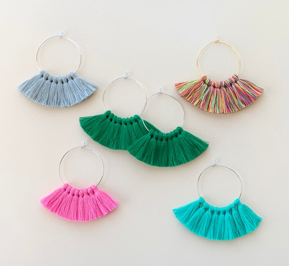 Tassel hoop shop earrings diy