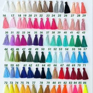 86 Tassel Colors/ Tassel Earrings/ Teardrop Hoops/ Mini Tassels/ Teardrop Earrings/ Mini Tassel Earrings image 2