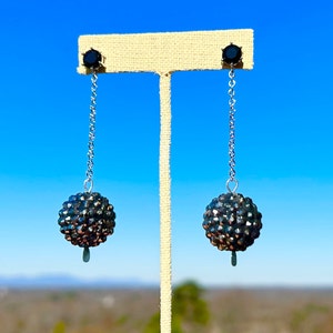 Rhinestone Earrings/ Sparkle Earrings/ Drop Earrings/ Black Earrings/ Crystal Earrings/ Gold Earrings/ Silver Earrings/ Ball Earrings/Gift