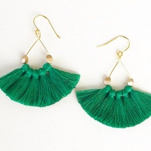 86 Tassel Colors/ Mini Tassels/ Green Tassels/ Small Teardrop/ Tassel Earrings/ Teardrop Earrings/ Green Earrings/ Gift