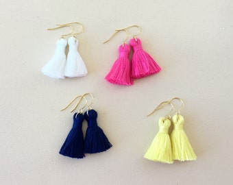 46 Colors/ 1.2” Tassel/ Tassel Earrings/ Lightweight/ Cotton Tassel/ Small Tassel Earrings/ Simple Tassel Earring/ Gift