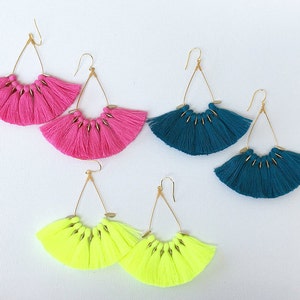 86 Tassel Colors/ Tassel Earrings/ Teardrop Hoops/ Mini Tassels/ Teardrop Earrings/ Mini Tassel Earrings image 1