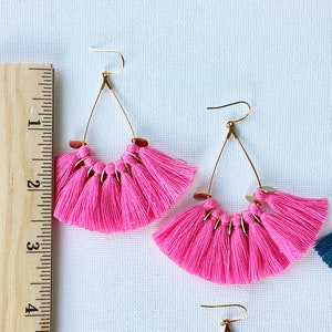 86 Tassel Colors/ Tassel Earrings/ Teardrop Hoops/ Mini Tassels/ Teardrop Earrings/ Mini Tassel Earrings image 4