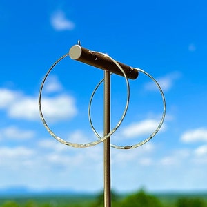 Hammered Hoops/ 1.6” Hoops/ 18K Gold/ Silver Hoops/ Medium Hoop Earrings/ Lightweight/ Gold Hoops/ Hoop Earrings/ Rose Gold/ Gift