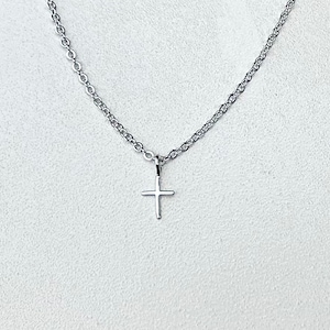 Silver Cross/ Small Cross Necklace/ Silver Chain/ Layering Necklace/ Silver Chain Necklace/ Cross Necklace/ Gift