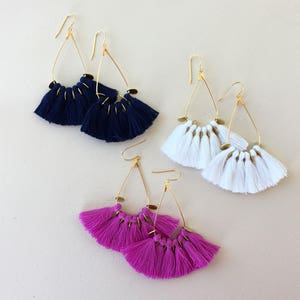 86 Tassel Colors/ Tassel Earrings/ Teardrop Hoops/ Mini Tassels/ Teardrop Earrings/ Mini Tassel Earrings image 6