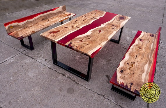 Red cheap resin table