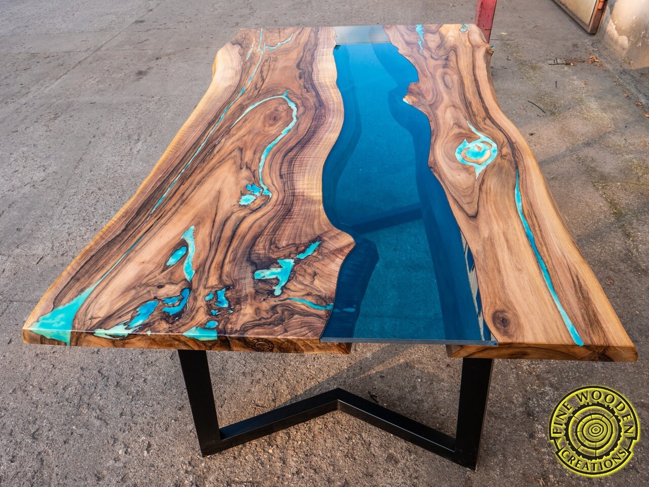 DIY Live Edge Table with Resin River - Lemon Thistle