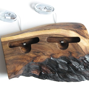 iPhone docking station, iPhone Charger, walnut iPhone dock/stand made from Walnut