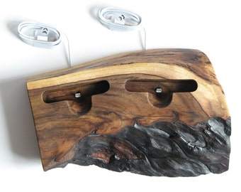 iPhone docking station, iPhone Charger, walnut iPhone dock/stand made from Walnut
