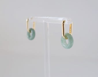 Oval Jadeite Hoops