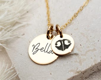 Custom Dog Nose Necklace, Nose Imprint, Dog Paw, Silhouette, Custom Dog Nose Jewelry, Dog Memorial Necklace, Pet Memorial