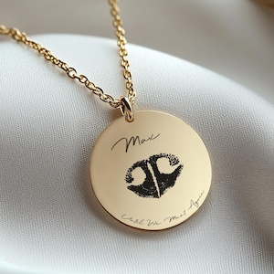 Dog Nose Print Necklace, Nose Imprint, Dog Paw, Silhouette, Custom Dog Nose Jewelry, Dog Memorial Necklace, Pet Memorial