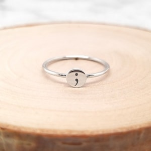Semicolon Ring • Dainty Semicolon Ring • Silver Semicolon Ring