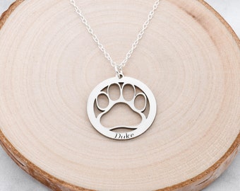 Dog Paw Necklace • Paw Print Necklace • Dog Lover Gift • Pet Lover Jewelry
