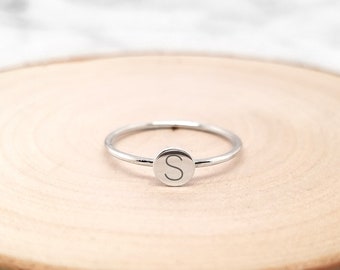 Initial Ring • Personalized Letter Ring • Dainty Ring • Sterling Silver Stacking Ring • Custom Monogram Ring