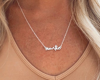 Gold Auntie Necklace • Auntie Necklace • Auntie Gift • Aunt Jewelry • Gift For Aunt • Sterling Silver, Gold, or Rose Gold