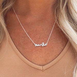 Gold Auntie Necklace • Auntie Necklace • Auntie Gift • Aunt Jewelry • Gift For Aunt • Sterling Silver, Gold, or Rose Gold