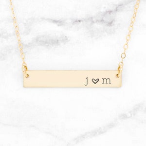 Custom Bar Necklace • Name Bar Necklace • Personalized Bar Necklace • Couples Necklace • anniversary necklace