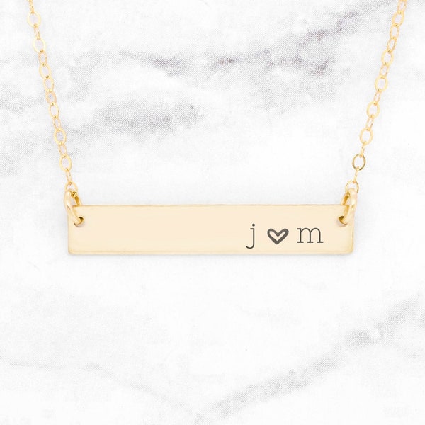 Custom Bar Necklace • Name Bar Necklace • Personalized Bar Necklace • Couples Necklace • anniversary necklace