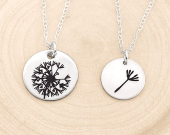 Mother Daughter Necklace Set • Dandelion Necklace • Mother Daughter Jewelry • Mother's Day Gift • Dandelion Necklace Set