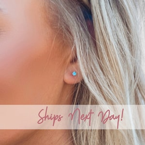 Birthstone Earrings • Gemstone Stud Earrings • Minimalist Earrings • Dainty Earrings • Birthstone Stud Earrings