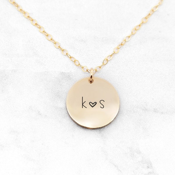 Collier de disque personnalisé • Collier de disque initial • Collier de disque personnalisé • Collier de couples • Collier d'anniversaire