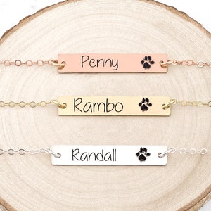 Paw Print Bar Bracelet • Custom Paw Print Bracelet • Your Actual Pet Paw Print Bracelet • Custom Pet Bracelet • Dog Paw Bracelet