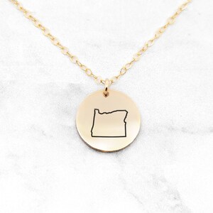 Oregon Necklace • State Necklace • Oregon State Necklace • Home State Necklace • Personalized State Necklace