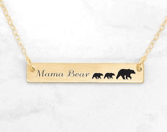 Rose Gold Mama Bear Ketting, Momma Beer Neckalce, Nieuwe Moeder Ketting, Cadeau voor moeder, Mama Ketting, Moederdag Cadeau