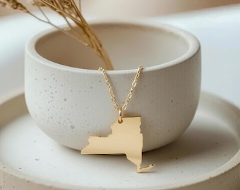 Gold New York Necklace: A Dainty Women's New York Charm Pendant