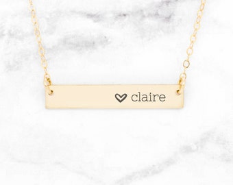 Aangepaste naam bar ketting • Naam ketting • Gepersonaliseerde bar ketting • Naam Bar ketting