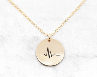 Personalized Heartbeat Necklace, Heartbeat Jewelry, Lifeline Necklace, Personalized Gift For Wife