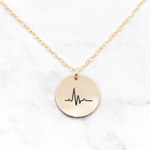 Personalized Heartbeat Necklace, Heartbeat Jewelry, Lifeline Necklace, Personalized Gift For Wife