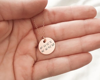 Custom Coordinates Necklace • GPS Coordinates Necklace • Location Latitude Longitude Necklace