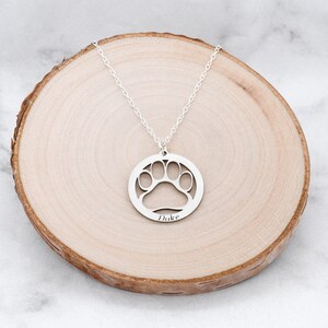 Gold Paw Print Necklace Dog Paw Necklace Dog Lover Gift Pet Lover Jewelry image 2