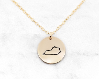 Kentucky Necklace • State Necklace • Kentucky State Necklace • Home State Necklace • Personalized State Necklace