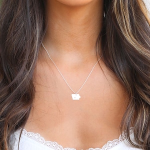 Iowa Necklace • Iowa State Charm Necklace • Iowa Shaped Necklace