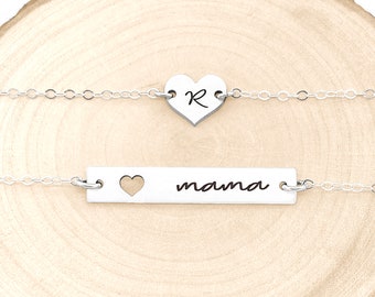 Set personalizado de pulsera madre hija • Pulsera de mamá • Pulsera de la madre hija • Regalo del Día de la Madre • Regalo para mamá