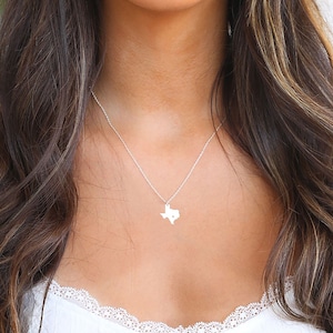 Texas Necklace • Texas State Charm Necklace • Texas Shaped Necklace