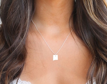 New Mexico Necklace • New Mexico State Charm Necklace • New Mexico Shaped Necklace