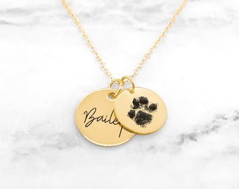 Paw Print Necklace • Your Actual Pet Paw Print Necklace • Custom Pet Necklace • Dog Necklace • Dog Paw Necklace