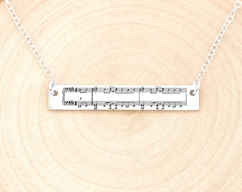 Collar de la canción, regalo del amante de la música, joyería de la partitura, primera canción de la danza, colgante de la canción de la boda