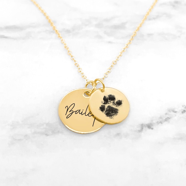 Paw Print Necklace • Your Actual Pet Paw Print Necklace • Custom Pet Necklace • Dog Necklace • Dog Paw Necklace