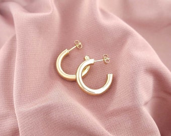 Chunky Gold Hoops • Thick Chunky Hoops Earrings • Thick Hoop Earrings • Chunky Hoop Earrings Gold • Statement Chunky Hoop Earrings