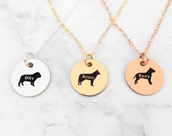 Dog Necklace • Dog Love Gift • Pet Necklace • Dog Pendant • Dog Mom Gift • Silver, Gold and Rose Gold