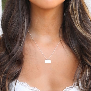 Kansas Necklace • Kansas State Charm Necklace • Kansas Shaped Necklace